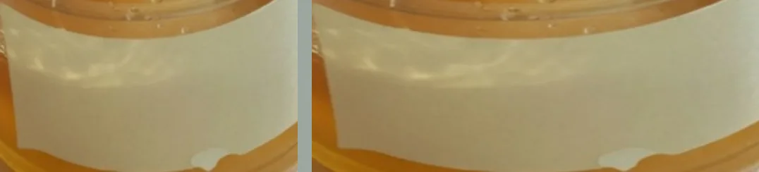 The cream label at 211 by 122 beside the same label stretched to 317 by 122